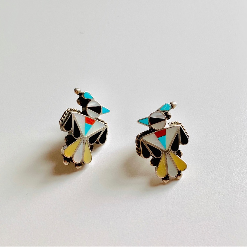 ❌SOLD❌Zuni Sterling Silver Thunderbird Earrings